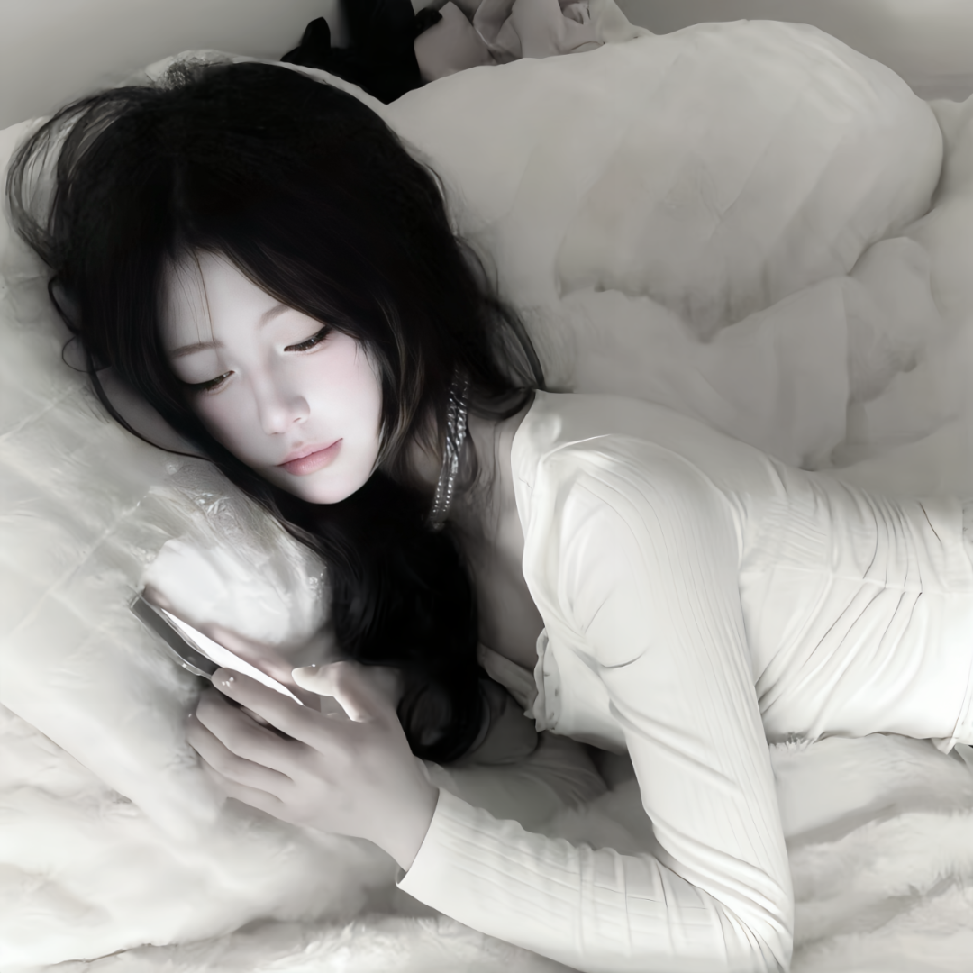 躺着温柔女生头像