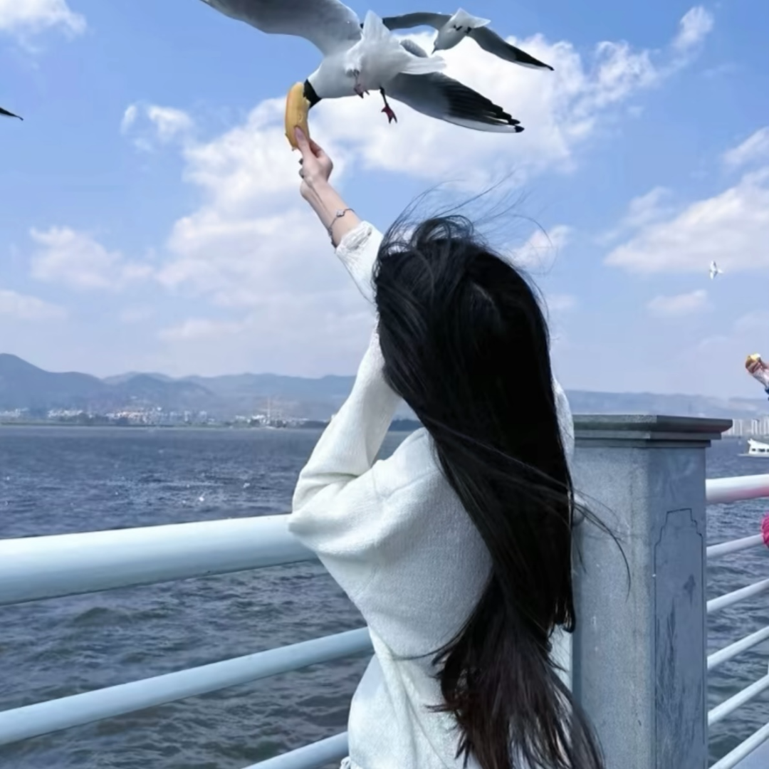 海边不露脸女生头像